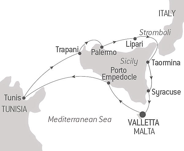 A Circumnavigation of Sicily – with Smithsonian Journeys Itinerary Map