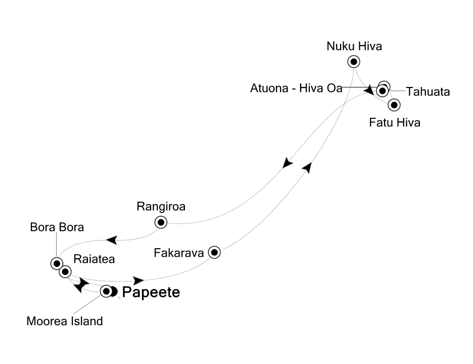 French Polynesia & Pacific Cruise Itinerary Map